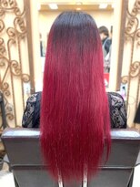 エルベ 千波店(elve) 今流行りのenogカラーで染めるビビット赤髪