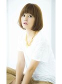 大人サラッとボブチェリーブラウンダークアッシュ