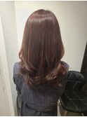 ピンクブラウン ロングレイヤー