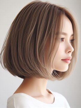 シエル ヘアーデザイン(Ciel Hairdesign) 肩より短い明るめカラーのアゴ下ボブ