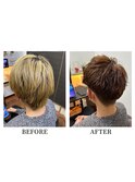 10代20代韓流☆ツイストパーマショートマッシュショコラブラウン