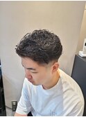 オールバックフェードパーマ
