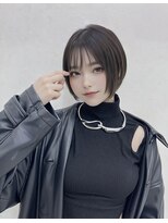 オリジンズヘアーセカンド 守谷店(Origins hair 2nd)&nbsp;ショートボブ×チャコール系アッシュカラー×BYKARTE TR