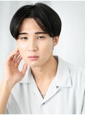 20代30代センターパートアッシュブラック王道マッシュh札幌月寒