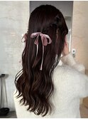 【 結婚式参列ヘアアレンジ × ハーフツイン 】浅野美紀