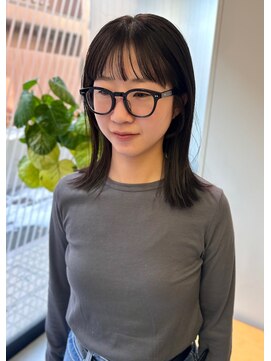 ハル 南平岸(HARU) ぱつっとミディアム!ナチュラルなワイドバング♪wata