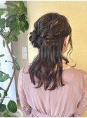 お団子ハーフアップ