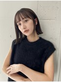 切りっぱなしボブ/ボブ/グレージュ/ブラウンカラー