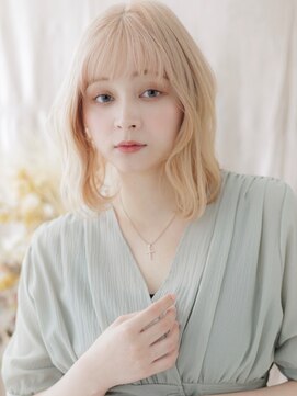 カバーヘアアンドスパ ブリス 浦和(COVER HAIR&SPA bliss) ハイトーンカラーくせ毛風ニュアンスパーマa浦和10代20代30代