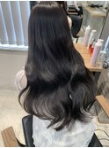 レイヤーカット　ウェーブ巻き　ダークグレージュ　髪質改善