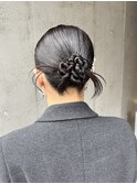 ヘアセット 結婚式ヘア カチモリ タイトヘア シニヨン お団子