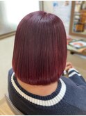 ワインレッドカラーボブ