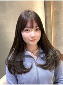 ミルクティーベージュ/レイヤーボブ/韓国巻き/顔周りカット/銀座