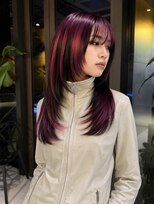 シティ オモテサンドウ(CITY omotesando)&nbsp;ピンク　ブラック　シャギーレイヤー
