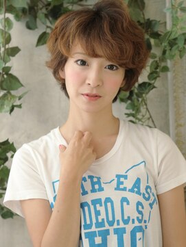 ナチュラルエフ(natural f) 大人可愛いゆるふわボブパーマ×小顔似合わせカット