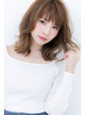 オンブレルーズな無造作カール*抜け感セミディY上尾20代30代40代