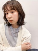 波巻きボブ×シアーグレージュ/ゆるふわ巻き/ミルクチョコレート
