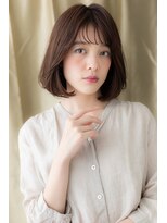 カバーヘア ブリス 志木南口駅前店(COVER HAIR bliss)&nbsp;モカブラウン内巻きワンカール前下がりボブTa2志木20代30代40代