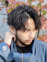 フィフス 原宿(fifth)&nbsp;メンズツーブロックマッシュ束感ショート波巻きスパイラルパーマ