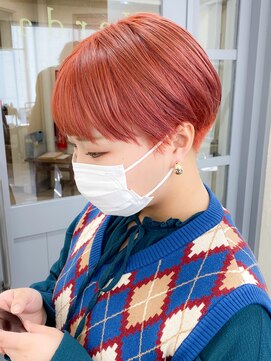 ヴェルダ 池袋店(verda) コーラルピンクカラー×ショート