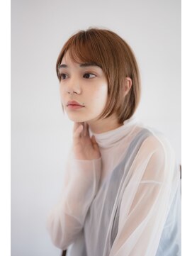 ベンジー 名駅店(benji) ベージュカラー丸みショートボブ