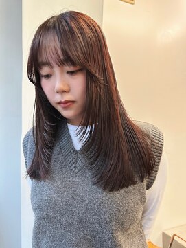 ニール 名古屋 伏見 丸の内(NEELU) 【Neelu_misa】レイヤースタイル ボルドーカラー