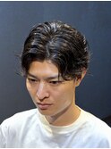 ビジネスツーブロックショート クセ毛カット センターパート