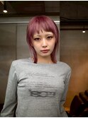 【GEEKS渋谷】ブリーチカラー/青みピンク/ハッシュカット/ウルフ