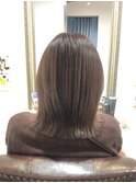 30代40代50代/外ハネミディアム/インナーカラー/サーモンピンク