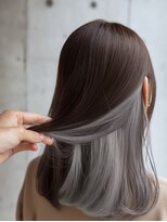アース 天満橋店(HAIR & MAKE EARTH)&nbsp;春カラー◆セミロング×インナーカラーシルバー×韓国風ヘア