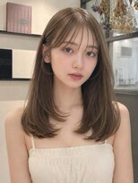 ユーフォリア 青山(Euphoria)&nbsp;ミディアムヘア透明感カラー韓国レイヤー韓国風パーマ前髪あり◎