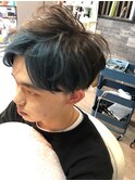 インナーカラーマッシュショート