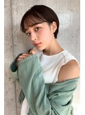 シースルーバングショート_厚めバングローライトスリークボブ