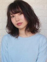 ロンドプランタン 恵比寿(Lond Printemps) 【Lond佐野】無造作ウェーブ 流し前髪 外ハネセミディ