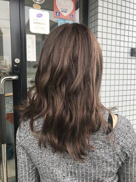 美容室 峰 ハイライト+セピアグレージュ