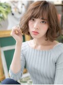 外国人風透け感ウェーブ小顔ゆるふわミディa川口20代30代40代