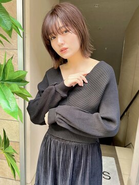 トゥルーズ 梅田店(TLUUS) TLUUS前髪パーマグレーベージュレイヤーロングアッシュカラー