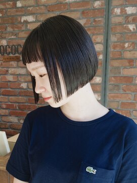 ボコカ(bococa) 【macana指名】ミニボブ グレージュ ブリーチ無しカラー