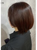 ショートボブ レッドブラウン