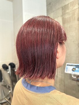 ヘアーアンドメイク ファット(Hair&Make PHAT) 20代30代大人可愛い秋色アプリコットオレンジ＊外ハネボブ