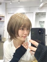 サロウィン 新宿三丁目(SALOWIN) 青木／抜け感ボブウルフ/ミルクティーベージュ/10代20代30代新宿