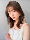 うる艶髪薄めバング艶感モテ髪サイドバングエアリーカール