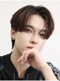 ナチュラルセンターパートワックスなし韓国風ダウンパーマ