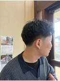 香川スパイキーショートテーパーフェードツイストパーマ高松