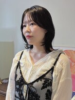 ヘアーアイストゥーレ(HAIR ICI TRE)&nbsp;ミディアムレイヤー　ロブレイヤー　ディープパープル　縮毛矯正