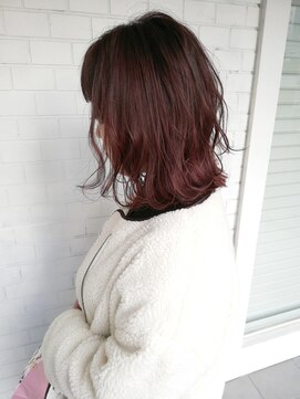 フロート 小阪店(float) チェリーレッド_毛先パーマ ことりベージュ