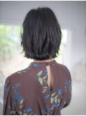 センター分けボブ