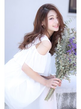 オラ ボーテ(Aura Beaute) 『Aura Beaute京都』セミロング ウェーブ ラベンダーカラー