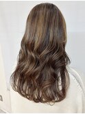 韓国風ハイライト★白髪ぼかし ウェーブヘア アッシュブラウン