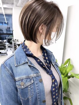 ジルブラン(JIL BLAN) ハイライトバレイヤージュダブルカラーショートカット30代40代